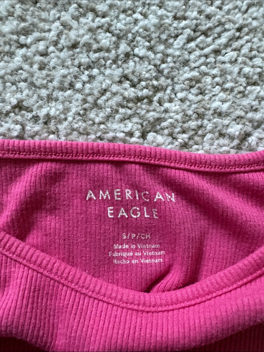 American Eagle Outfitters Pink Ribbed Crop Top